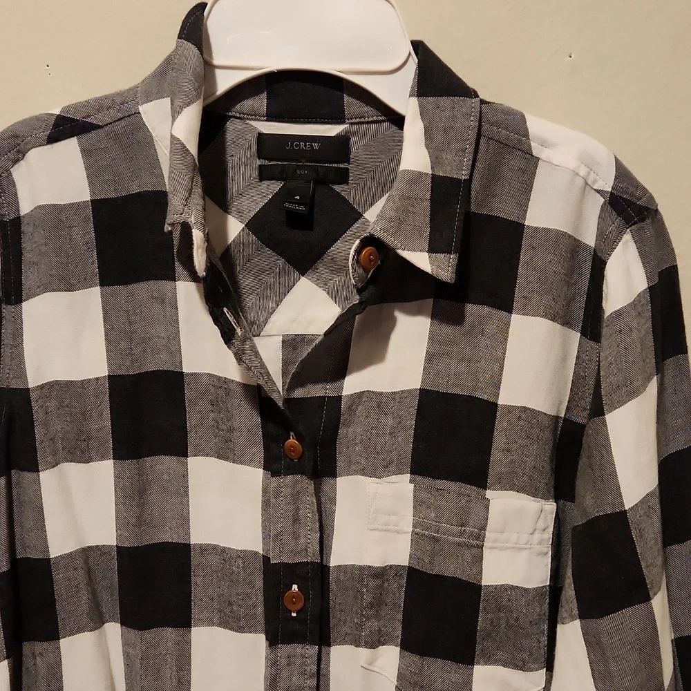 ❤️ J CREW CHARCOAL BUFFALO PLAID BUTTON UP 100% COTTON BOY SHIRT, 4